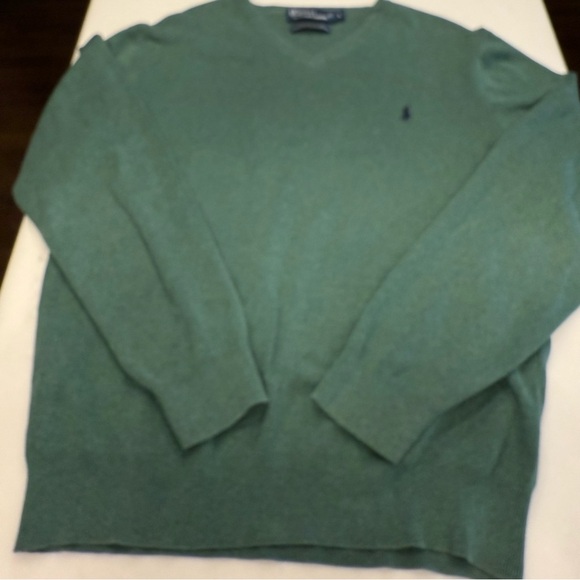 Ralph Lauren Men’s VTG 2 PCS SET Cotton Flannel Shirt & Green Sweater Sz L - Picture 11 of 16